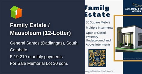memorial lot general santos|Family Estate / Mausoleum (12.